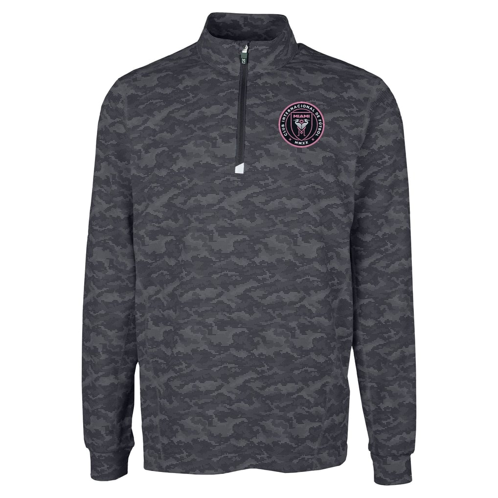  Inter Miami CF Cutter & Buck Traverse Stretch Eco Camo Print Quarter-Zip Pullover Top - Black